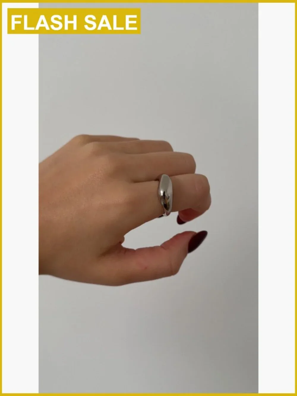 Two Tone Chunky Dome Ring Set Stackable Band Rings for Women